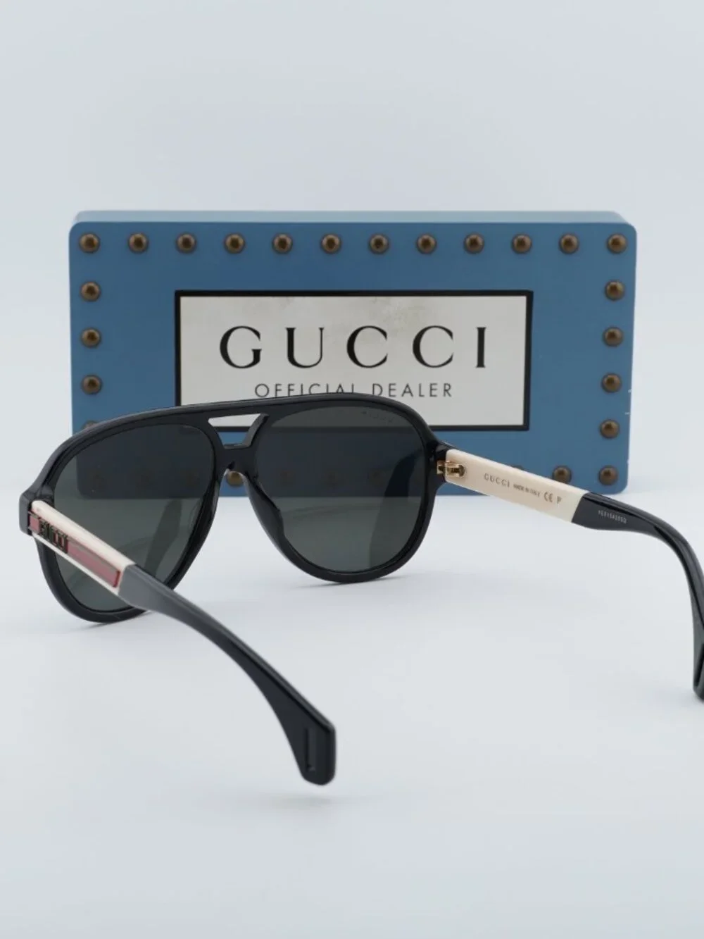 Gucci GG0463S 002 Aviator Sunglasses - Black / Grey